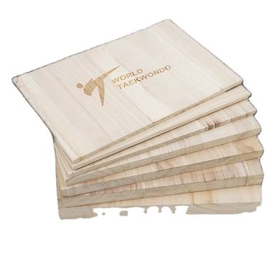 Logotipo personalizado Paulownia Taekwondo Break Boards De Madeira Com Tamanho 225x300mm