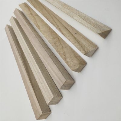 11 mm x 11 mm Chafaras de madeira Paulownia Triângulo Faixas de madeira com teor de umidade 8%-12%