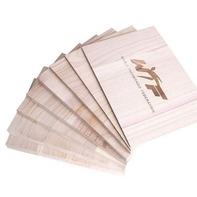Logotipo personalizado 225X300MM Paulownia Breaking Boards Para Karate Taekwondo